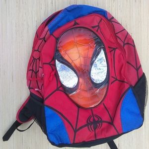 Spider-Man Backpack Canvas Red/Blk/Blue 16" x 12"